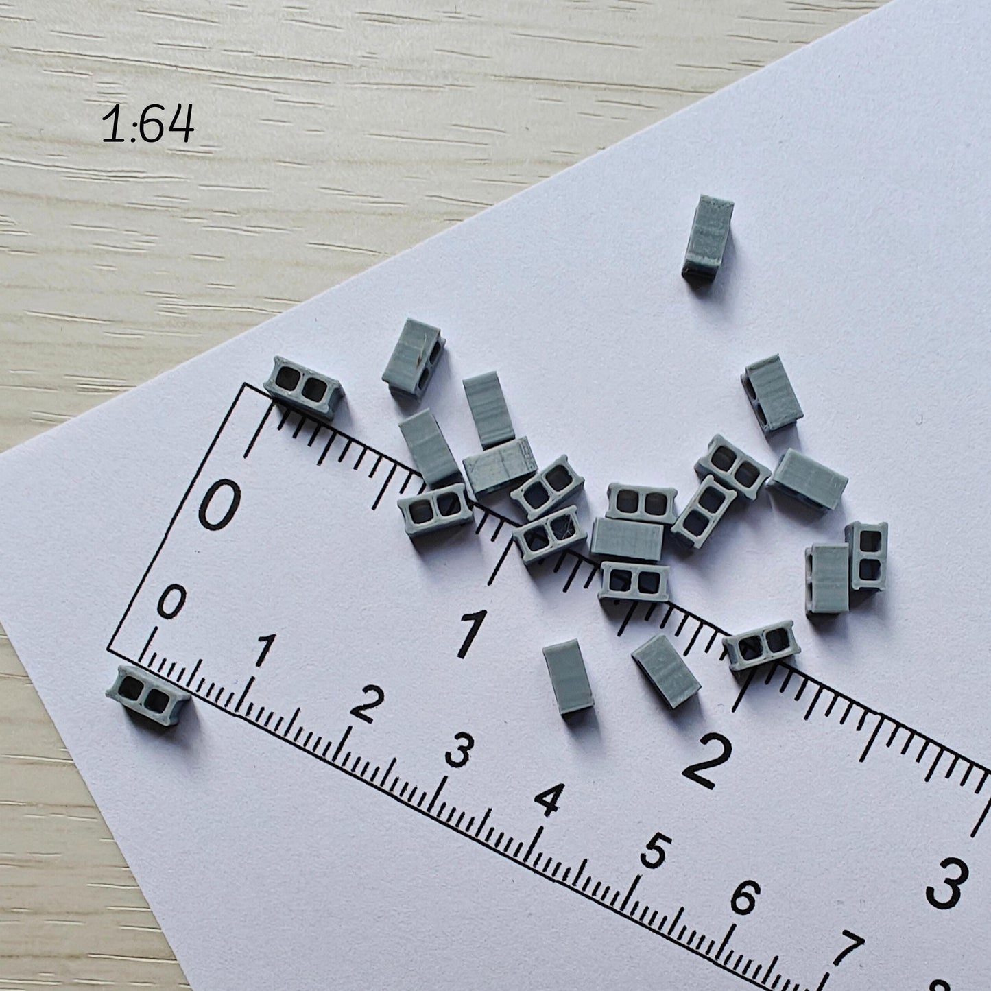 Cinder Block Miniatures, 1/64 Scale Concrete Blocks for Dioramas, Displays, Model Scenes, Crafts, Hobby Projects, 3D print