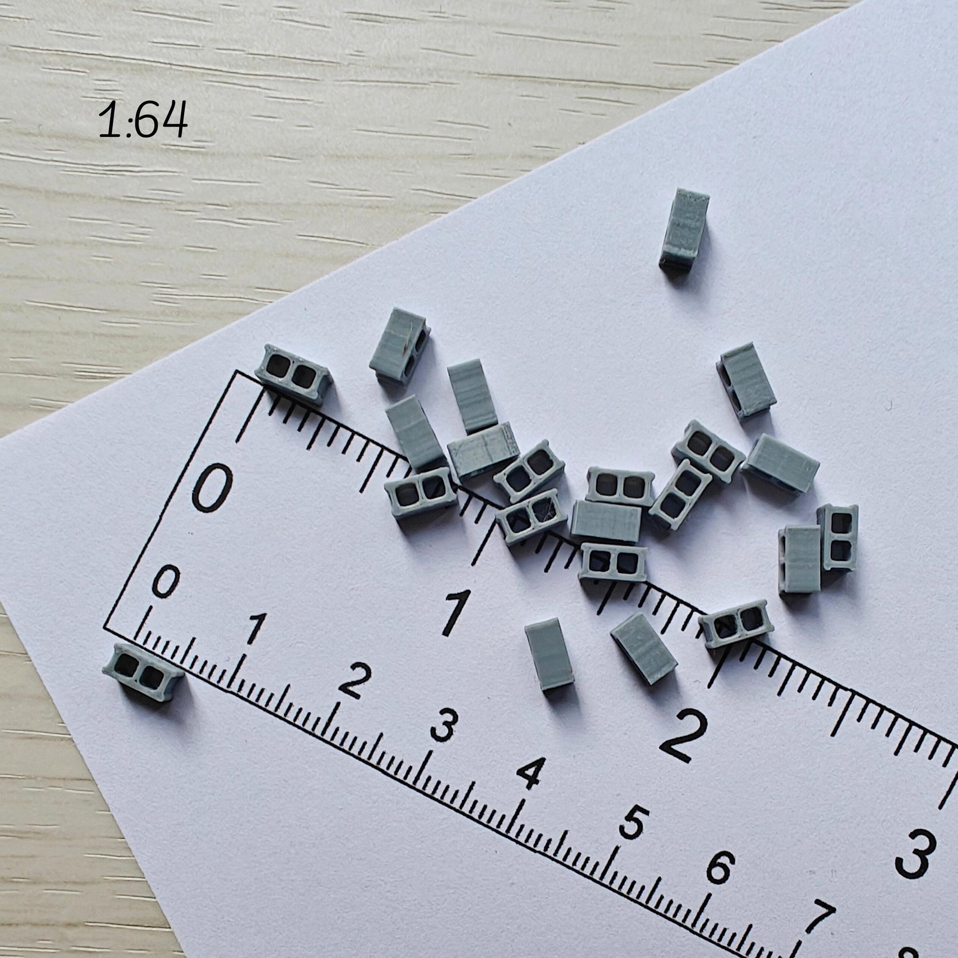 Cinder Block Miniatures, 1/64 Scale Concrete Blocks for Dioramas, Displays, Model Scenes, Crafts, Hobby Projects, 3D print