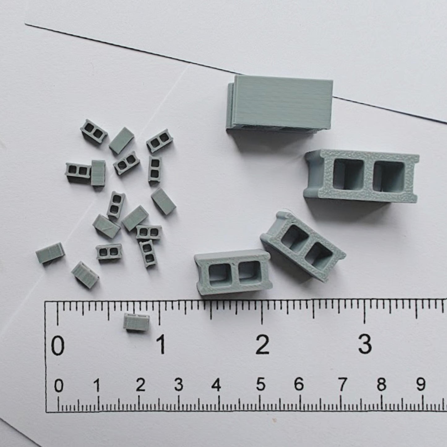 Cinder Block Miniatures, 1/64 1/24 1/18 Scale Concrete Blocks for Dioramas, Displays, Model Scenes, Crafts, Hobby Projects, 3D print