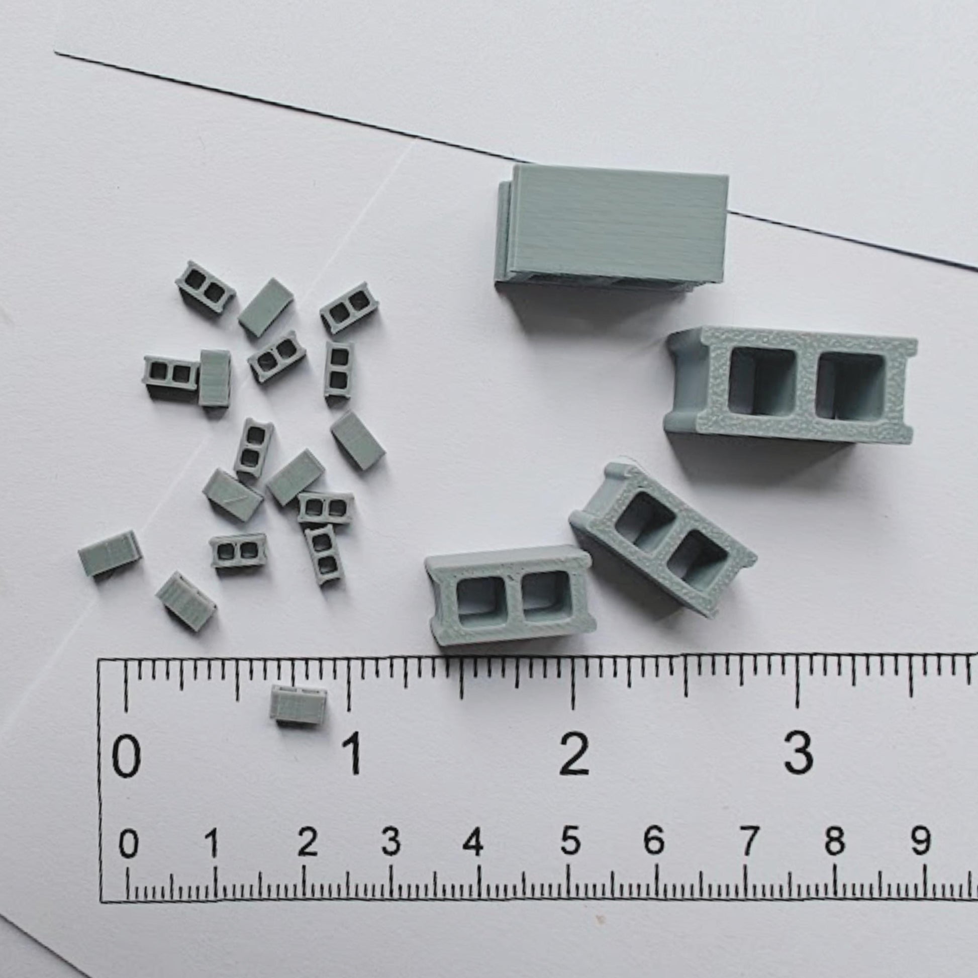 Cinder Block Miniatures, 1/64 1/24 1/18 Scale Concrete Blocks for Dioramas, Displays, Model Scenes, Crafts, Hobby Projects, 3D print