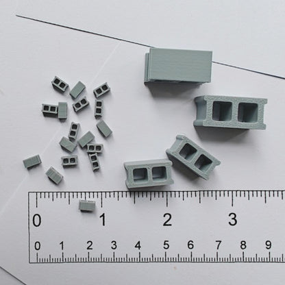 Cinder Block Miniatures, 1/64 1/24 1/18 Scale Concrete Blocks for Dioramas, Displays, Model Scenes, Crafts, Hobby Projects, 3D print