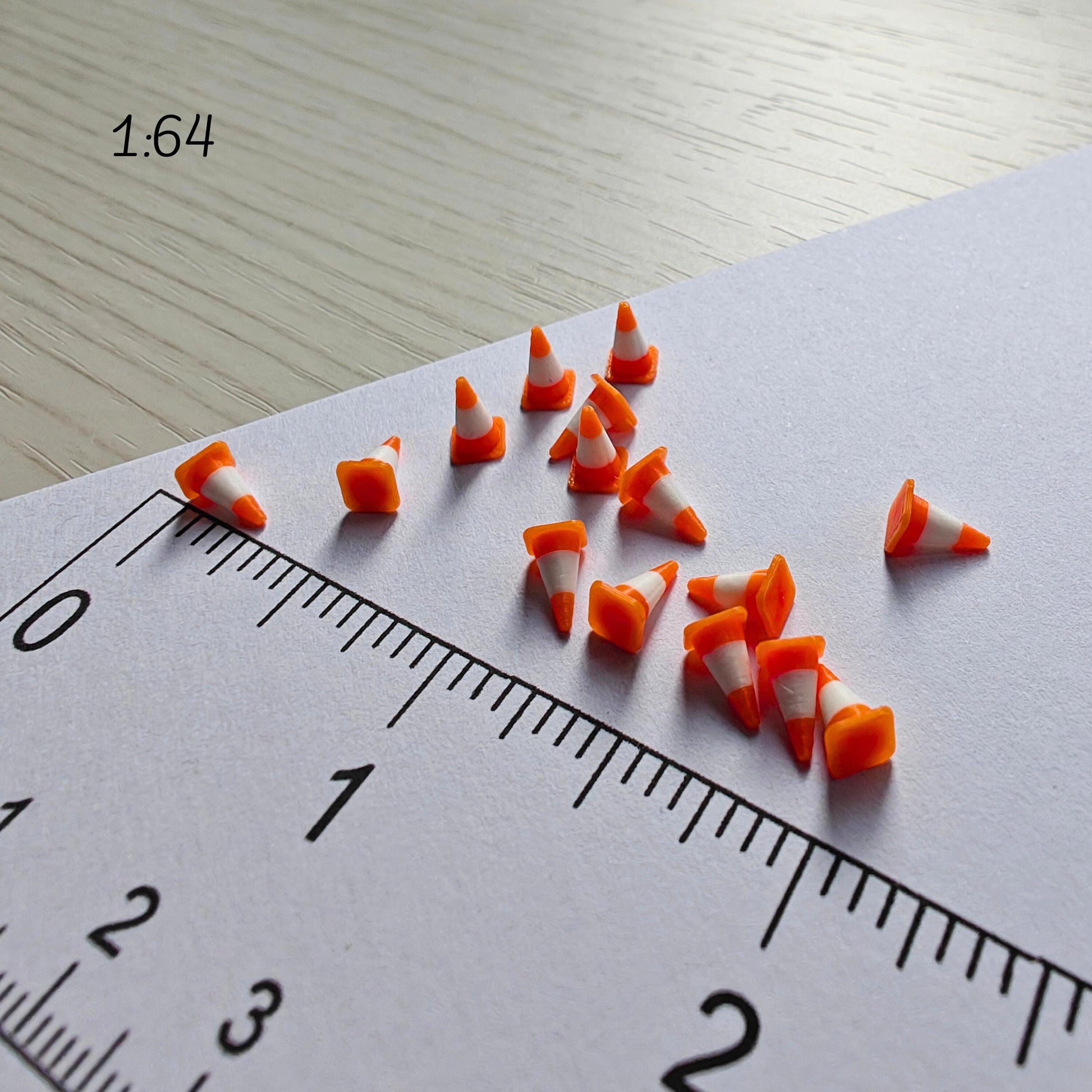 Miniature Traffic Cones, 1/64 1/24 1/18 Scale Diorama Accessories for Displays, Model Scenes, Crafts, Hobby Projects, 3D print