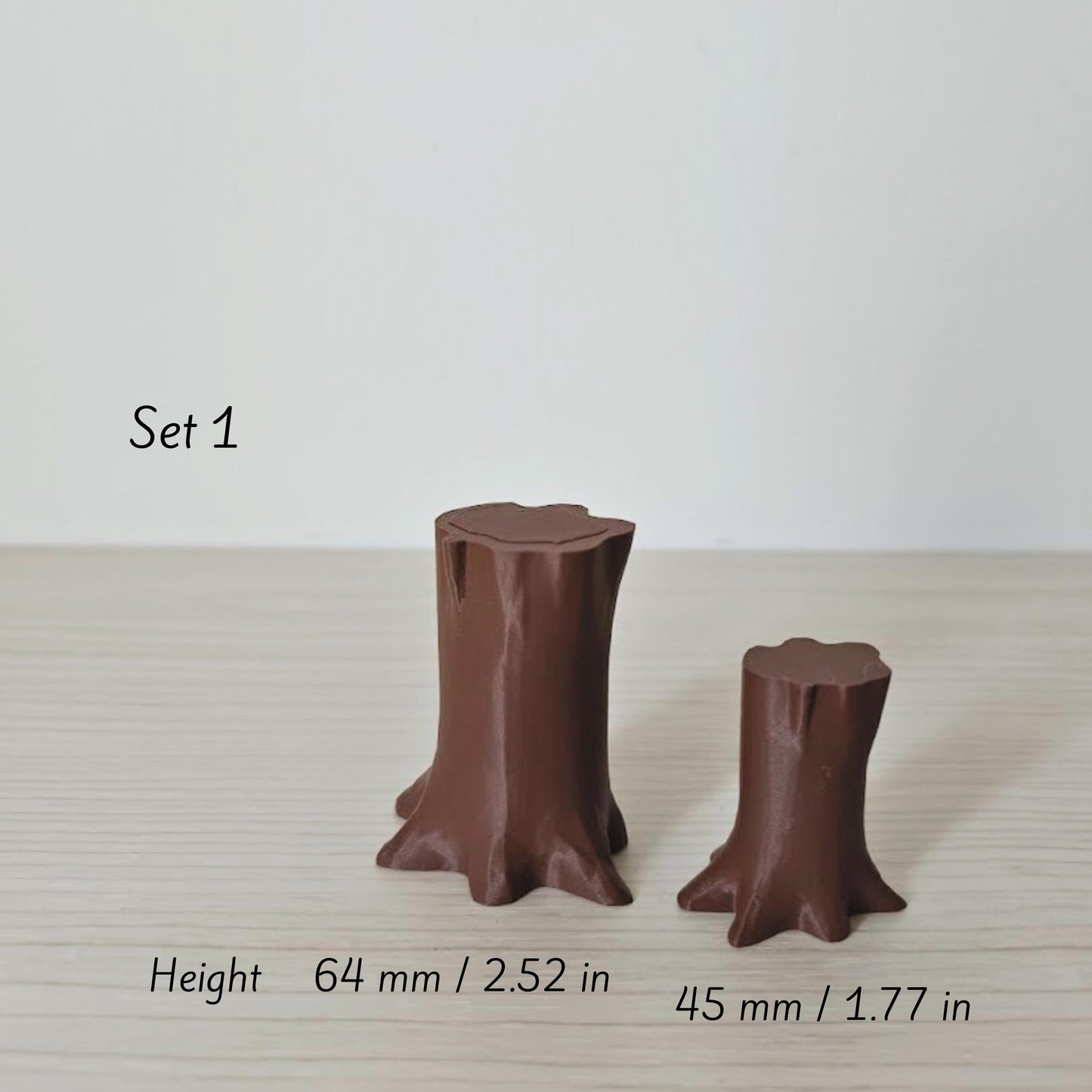Miniature Tree Stumps, 3D Printed Stump Decor for Terrariums, Dioramas, and Fairy Gardens
