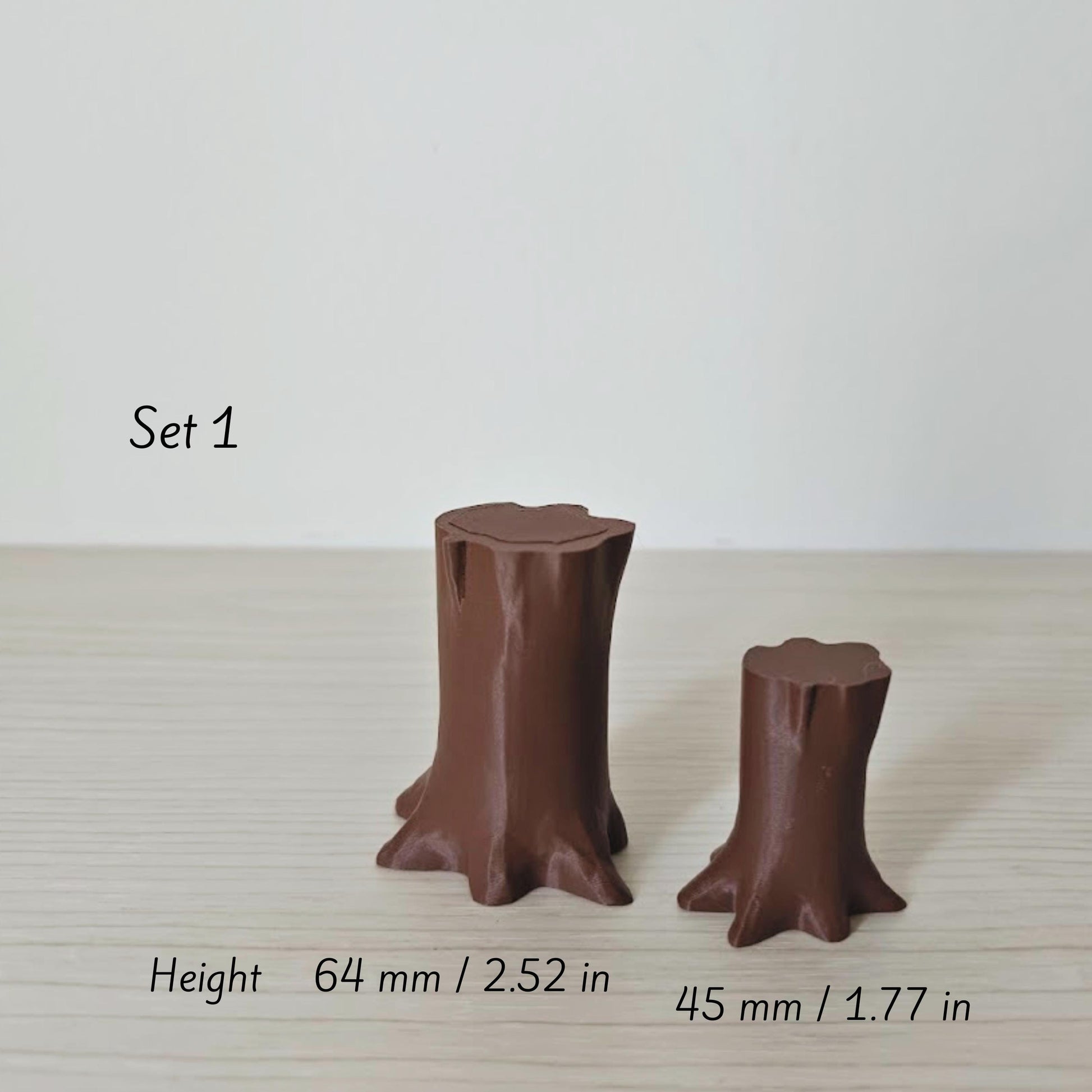 Miniature Tree Stumps, 3D Printed Stump Decor for Terrariums, Dioramas, and Fairy Gardens