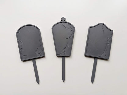 Planter Graveyard and Fence, Haunted Cemetery Scene for your Pot, Gravestones in Planters, 3D Printed