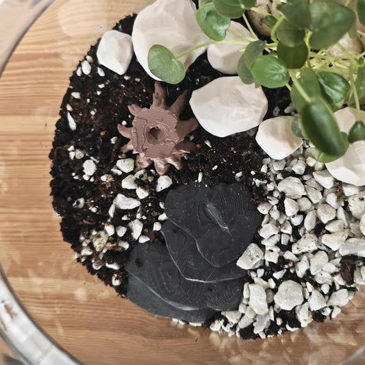 Miniature Rocks for Terrariums, 3D Printed Flat and Textured Stones for Plant Decor & Dioramas