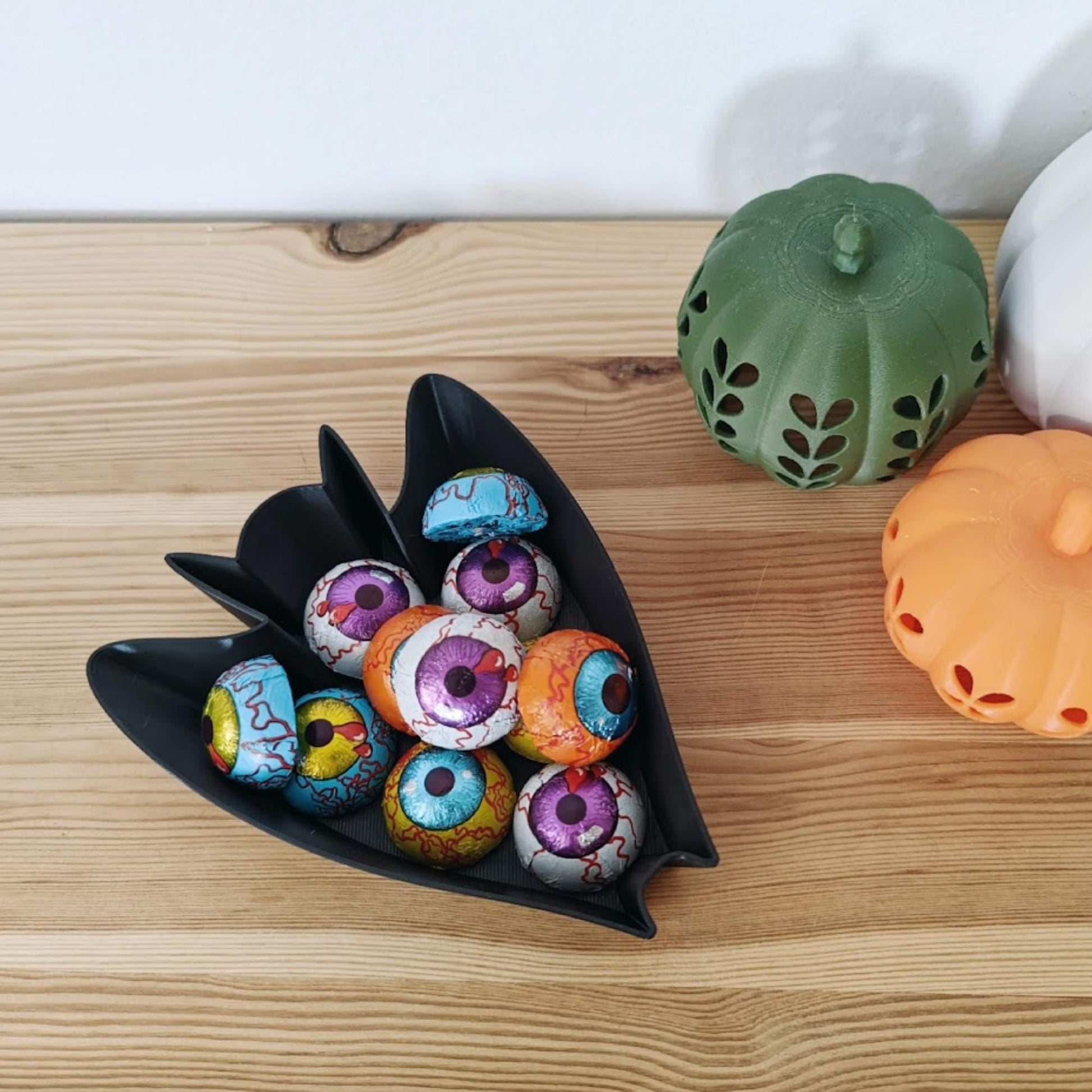 Bat & Ghost Treat Bowls, Halloween Candy Dishes, Small Snack Trays, 3D Printed Spooky Decor