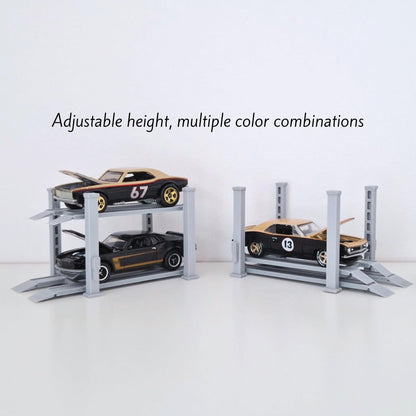 Adjustable Car Lift, 1:64 Diorama Garage Accessory, 3D Printed for Hot Wheels Scale, Custom Colors Available
