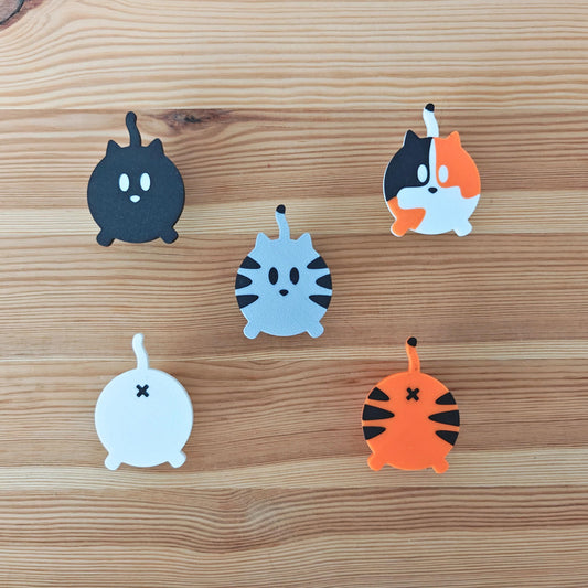 Cat Door Knobs and Drawer Pulls, 3D Printed Cat Face and Cat Butt Handles, Cabinet Hardware for Cat Lovers