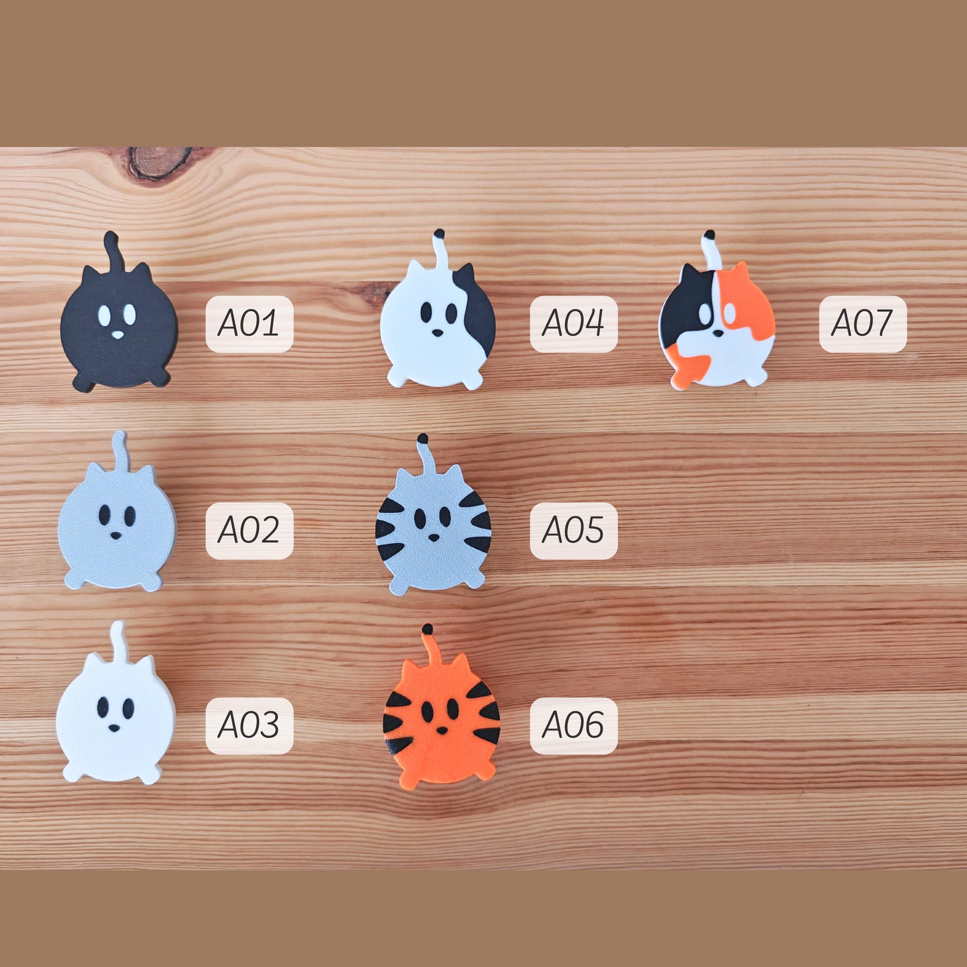 Cat Door Knobs and Drawer Pulls, 3D Printed Cat Face and Cat Butt Handles, Cabinet Hardware for Cat Lovers