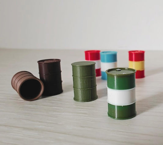 Miniature Barrels, 1:64 Scale Oil Drums, Diorama Accessories for Displays, Model Scenes, Crafts, Hobby Projects, 3D print