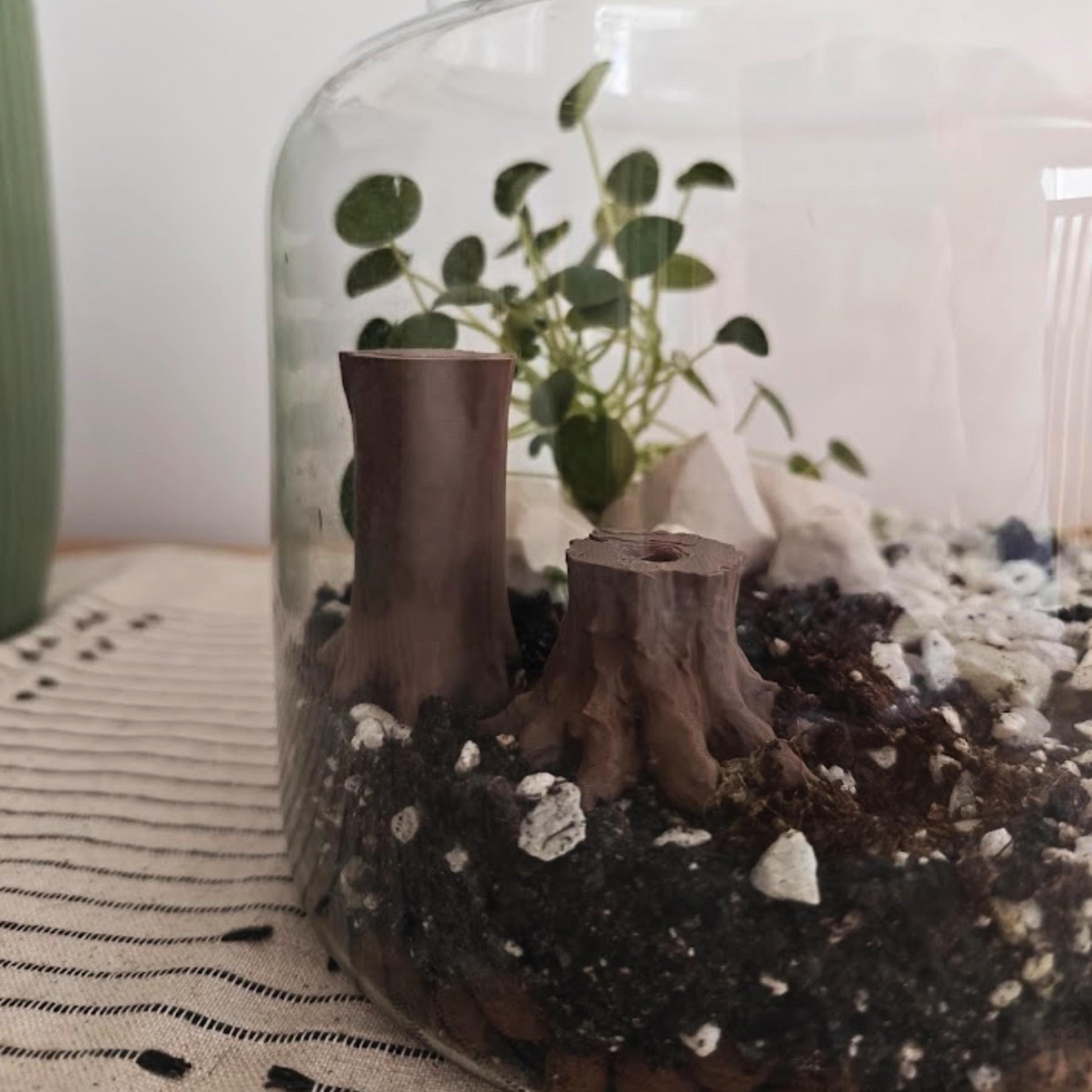 Miniature Tree Stumps, 3D Printed Stump Decor for Terrariums, Dioramas, and Fairy Gardens