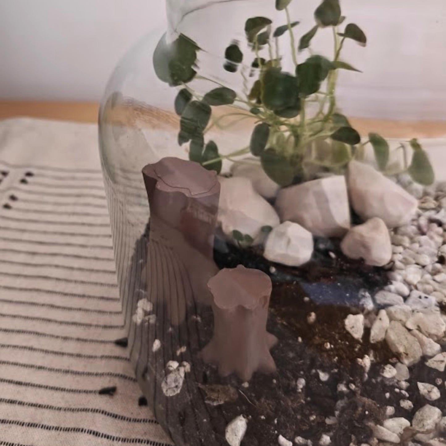 Miniature Tree Stumps, 3D Printed Stump Decor for Terrariums, Dioramas, and Fairy Gardens