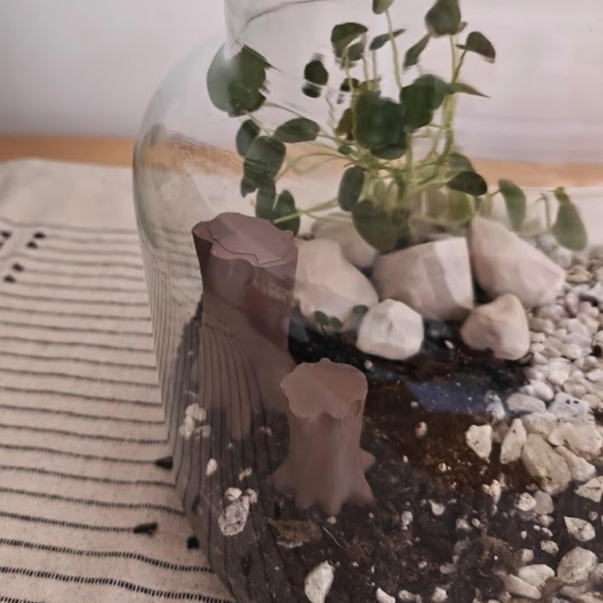 Miniature Tree Stumps, 3D Printed Stump Decor for Terrariums, Dioramas, and Fairy Gardens