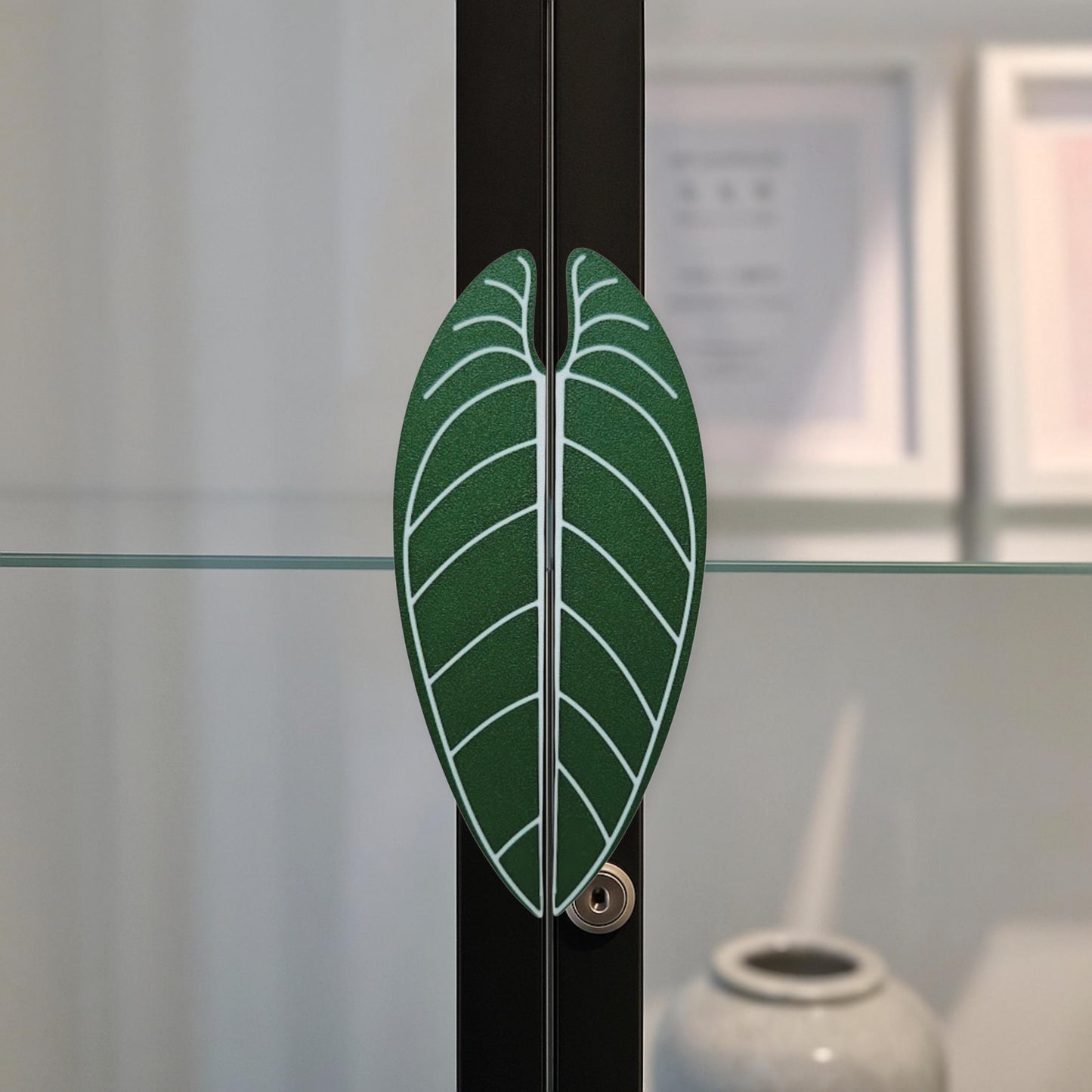 Slip-On Waro Leaf Handles for IKEA MILSBO & RUDSTA Cabinet, No Tools Needed, 3D Printed Anthurium  Warocqueanum Plant Decor