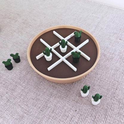 Plant-Themed Tic Tac Toe Game, Monstera Deliciosa vs Adansonii or Cacti Edition, 3D Printed Board Game with Storage