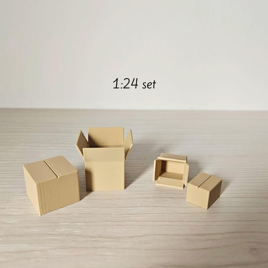 Miniature Boxes, 1/24 and 1/18 Scale Diorama Accessories for Mini Displays, Model Scenes, Crafts, Hobby Projects, 3D print