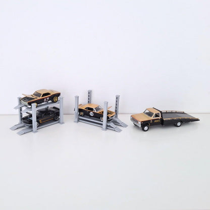 Adjustable Car Lift, 1:64 Diorama Garage Accessory, 3D Printed for Hot Wheels Scale, Custom Colors Available