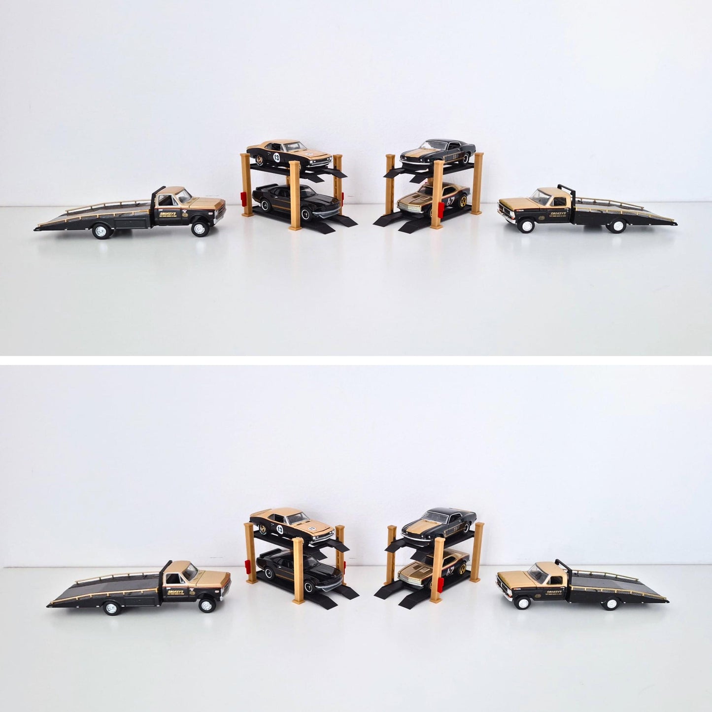 Adjustable Car Lift, 1:64 Diorama Garage Accessory, 3D Printed for Hot Wheels Scale, Custom Colors Available