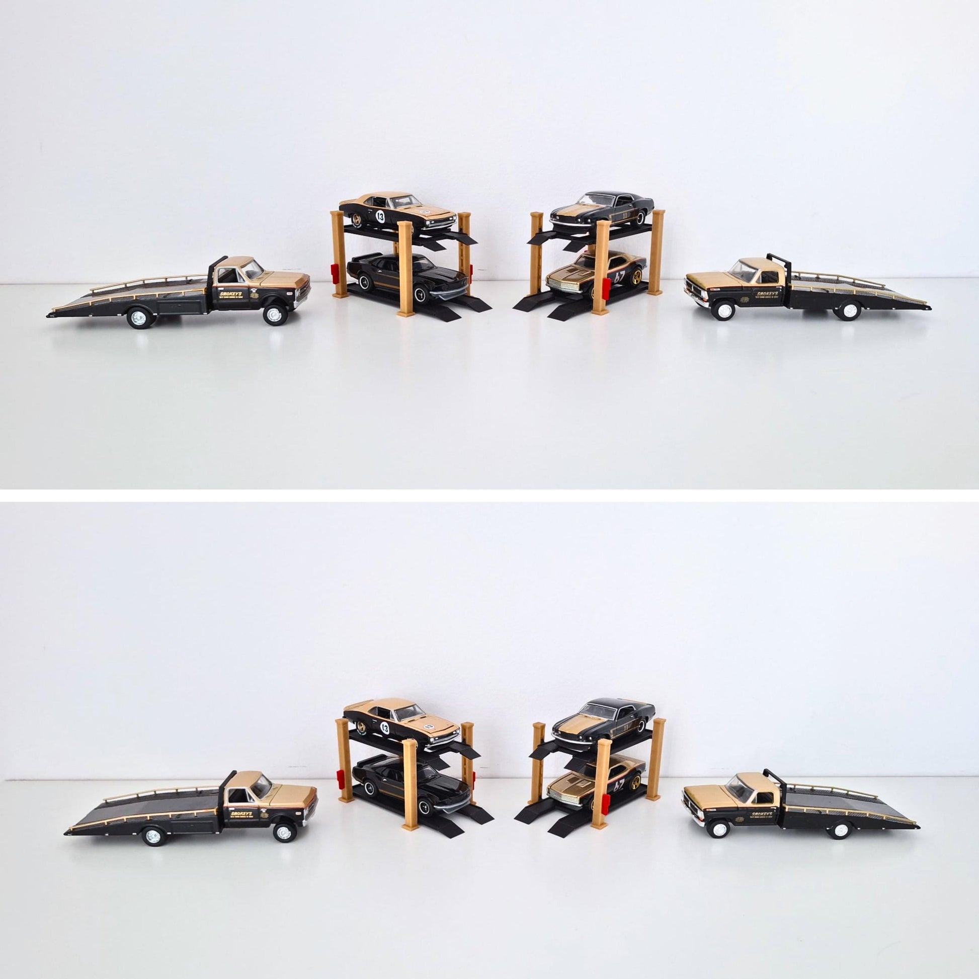Adjustable Car Lift, 1:64 Diorama Garage Accessory, 3D Printed for Hot Wheels Scale, Custom Colors Available