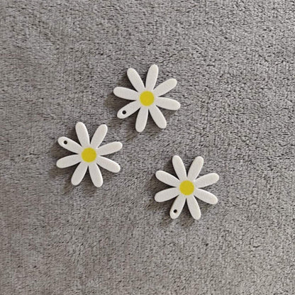 Bulk Daisy Charms, Flower Pendants for Earrings, DIY Crafts, Floral Jewelry, Scrapbooks, Cards, Zipper Pulls, Gifts, 3d printed
