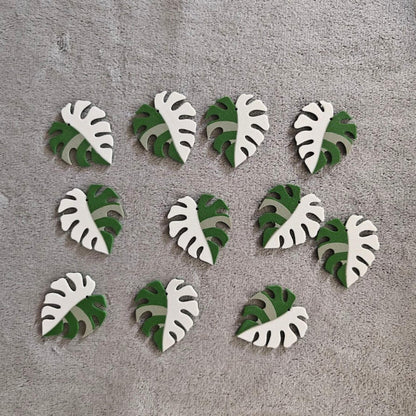 Bulk Monstera Charms, Leaf Pendants for Earrings, DIY Crafts, Floral Jewelry, Scrapbooks, Cards, Zipper Pulls, Gifts, 3d printed