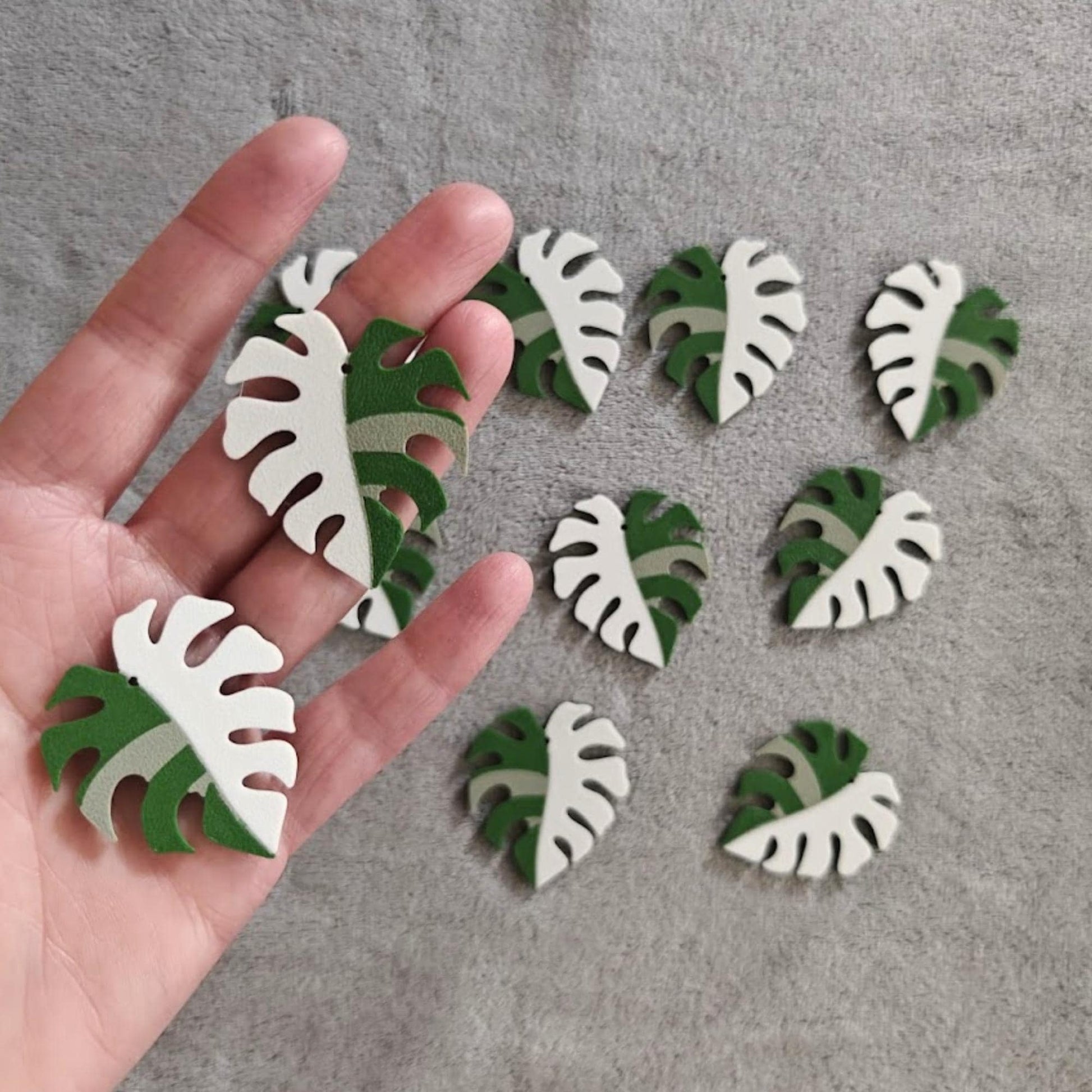 Bulk Monstera Charms, Leaf Pendants for Earrings, DIY Crafts, Floral Jewelry, Scrapbooks, Cards, Zipper Pulls, Gifts, 3d printed
