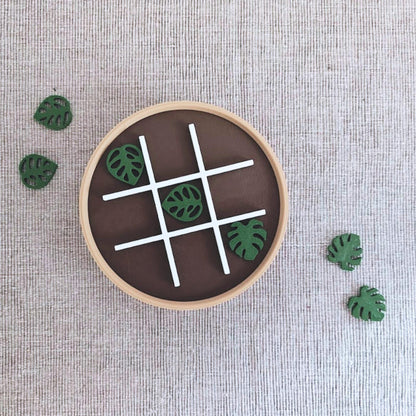 Plant-Themed Tic Tac Toe Game, Monstera Deliciosa vs Adansonii or Cacti Edition, 3D Printed Board Game with Storage