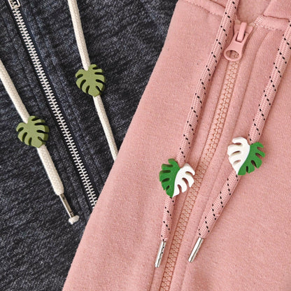 Monstera Drawstring Charms, Leaf Hoodie & Sweatpants Accessories, 3D Printed Clothing Add-Ons