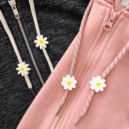 Daisy Drawstring Charms, Flower Hoodie & Sweatpants Accessories, 3D Printed Clothing Add-Ons