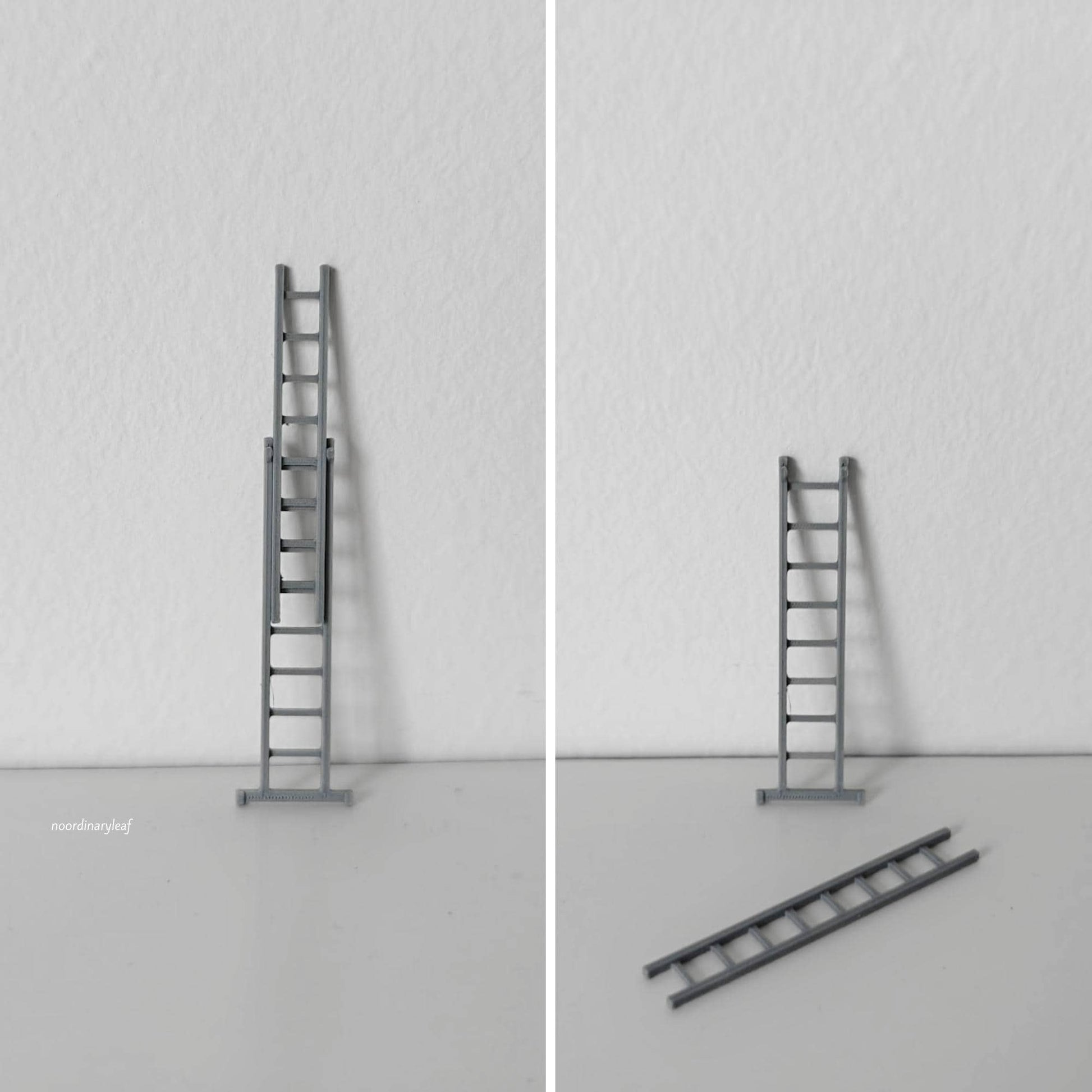 Miniature Extendable Ladder, 1:64 Scale Garage or Pit Crew Accessory, Diorama Race Track, Model Scenes, Crafts, Hobby Projects, 3D print
