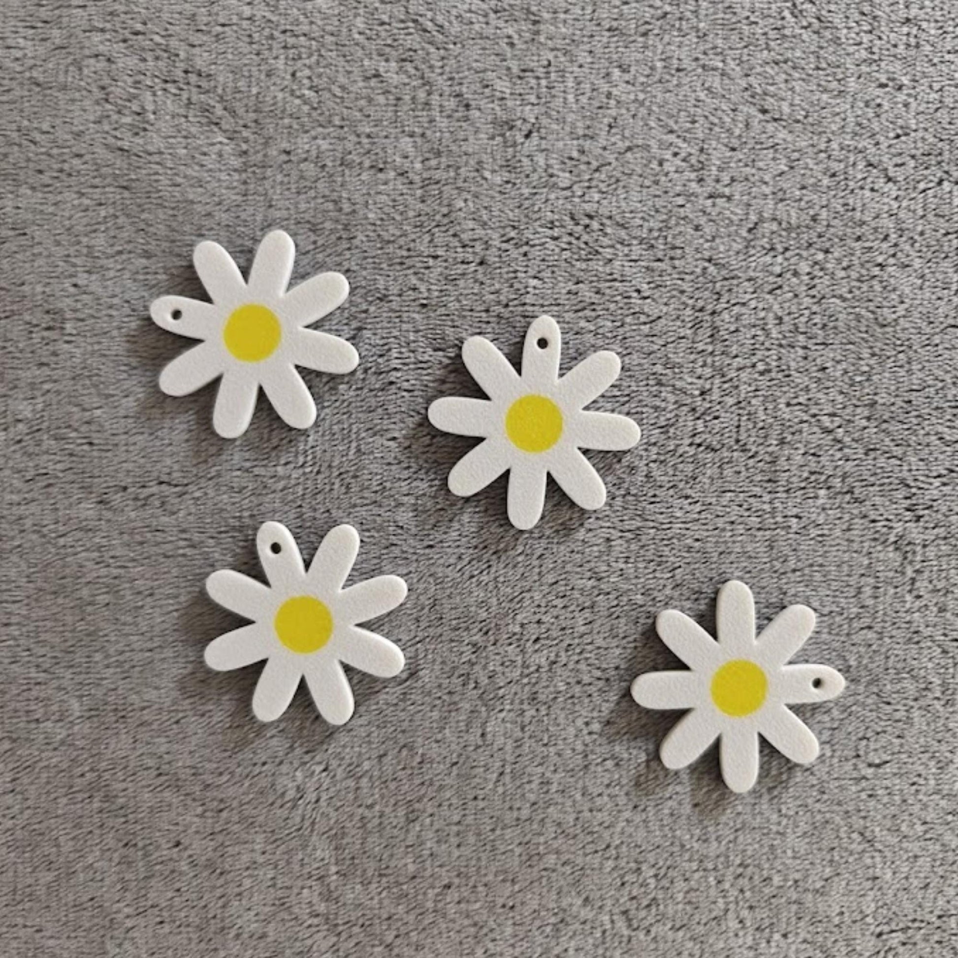 Bulk Daisy Charms, Flower Pendants for Earrings, DIY Crafts, Floral Jewelry, Scrapbooks, Cards, Zipper Pulls, Gifts, 3d printed