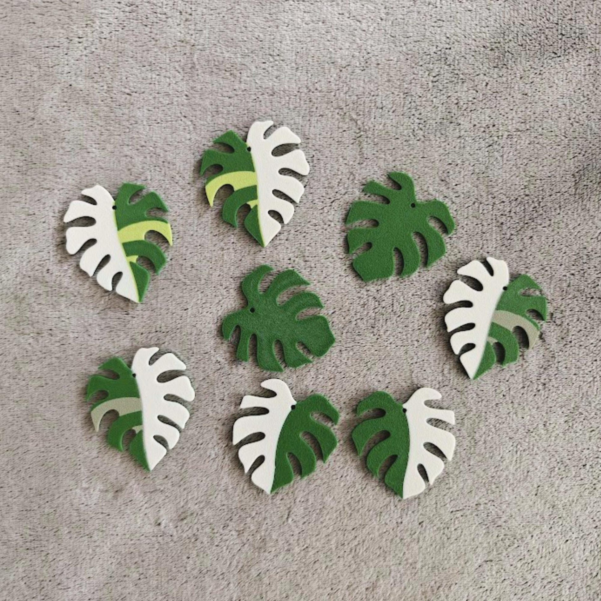 Bulk Monstera Charms, Leaf Pendants for Earrings, DIY Crafts, Floral Jewelry, Scrapbooks, Cards, Zipper Pulls, Gifts, 3d printed