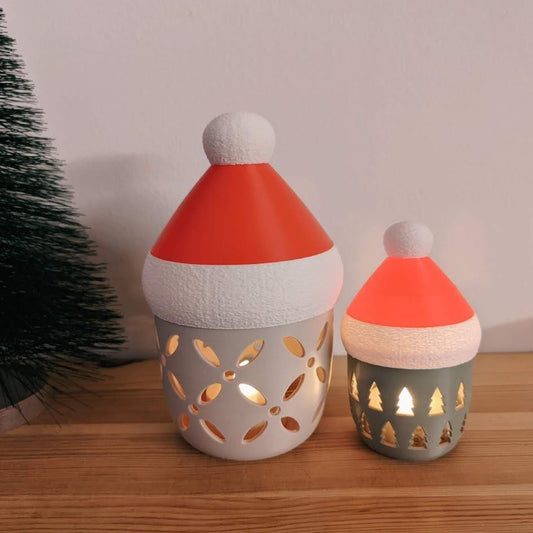 Santa’s Glow Lanterns, Festive Storage and Tealight Holders, Holiday Cheer Containers, 3d print