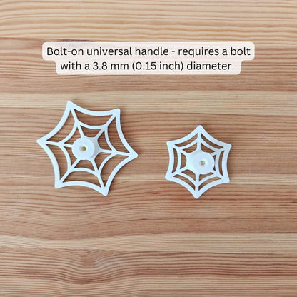 Cobweb Knobs, Spooky Spiderweb Drawer Pulls, 3D Printed Bolt-On Cabinet Handles, Halloween or Gothic Home Decor