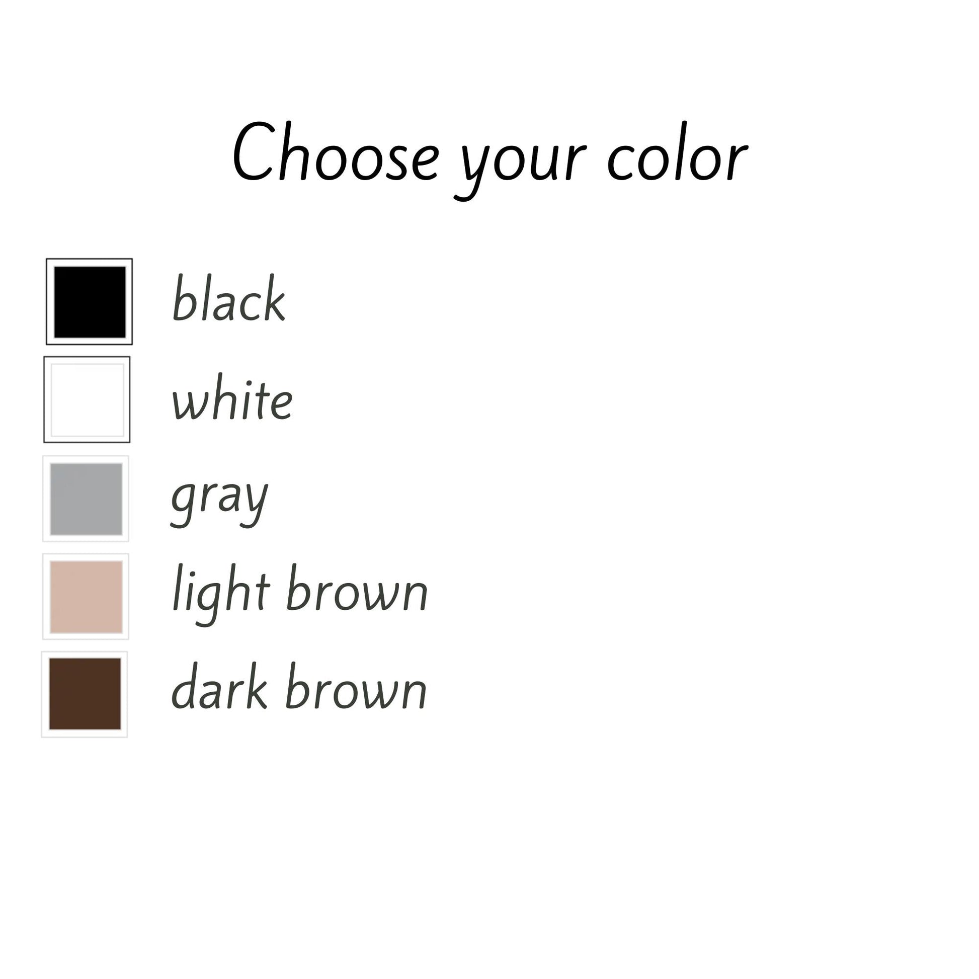 Color options for grid insert organizer including black, white, gray, light brown and dark brown