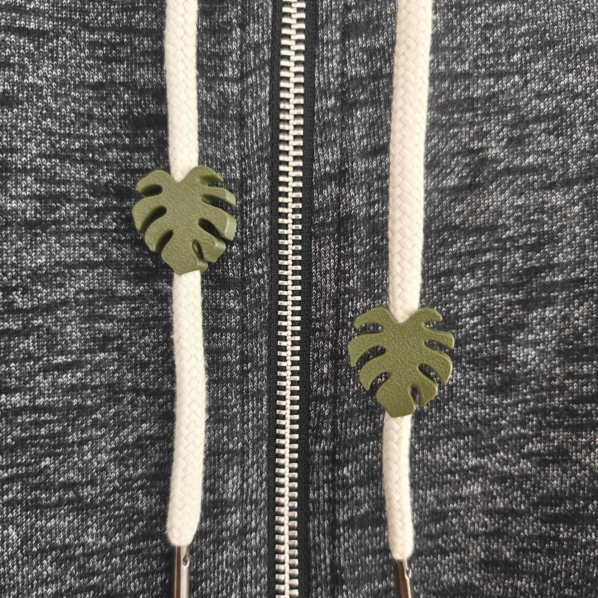 Monstera Drawstring Charms, Leaf Hoodie & Sweatpants Accessories, 3D Printed Clothing Add-Ons