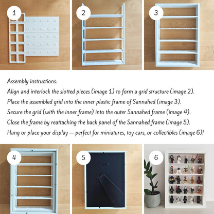 Grid Inserts for IKEA Sannahed Frame 21x30 cm, Lego Figurine Display Organizer, 3D printed Inlay