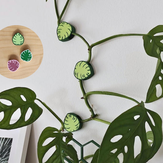 Wall Plant Clips, Monstera Leaf Decorative Vine Holders, Wall Hooks, Climbing Plant Supports, Clips for Plant Care, 3d print