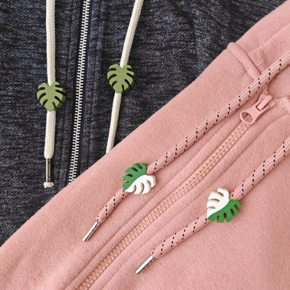 Monstera Drawstring Charms, Leaf Hoodie & Sweatpants Accessories, 3D Printed Clothing Add-Ons