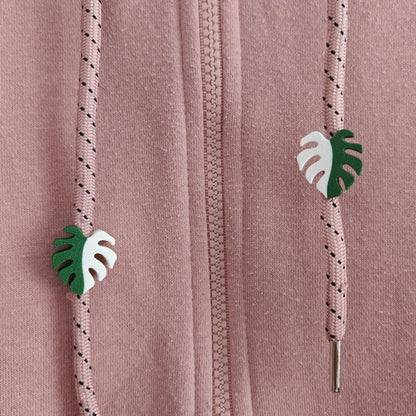Monstera Drawstring Charms, Leaf Hoodie & Sweatpants Accessories, 3D Printed Clothing Add-Ons