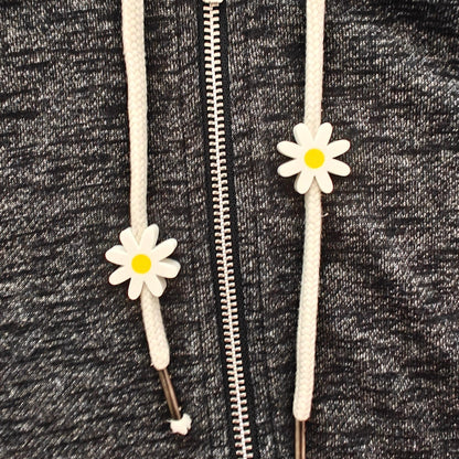Daisy Drawstring Charms, Flower Hoodie & Sweatpants Accessories, 3D Printed Clothing Add-Ons