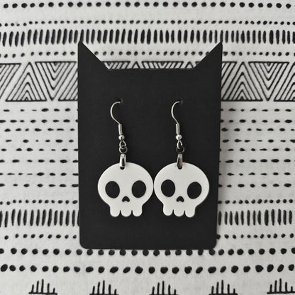 Skull Earrings, Skull Jewelry, 3D printed Halloween Accessories