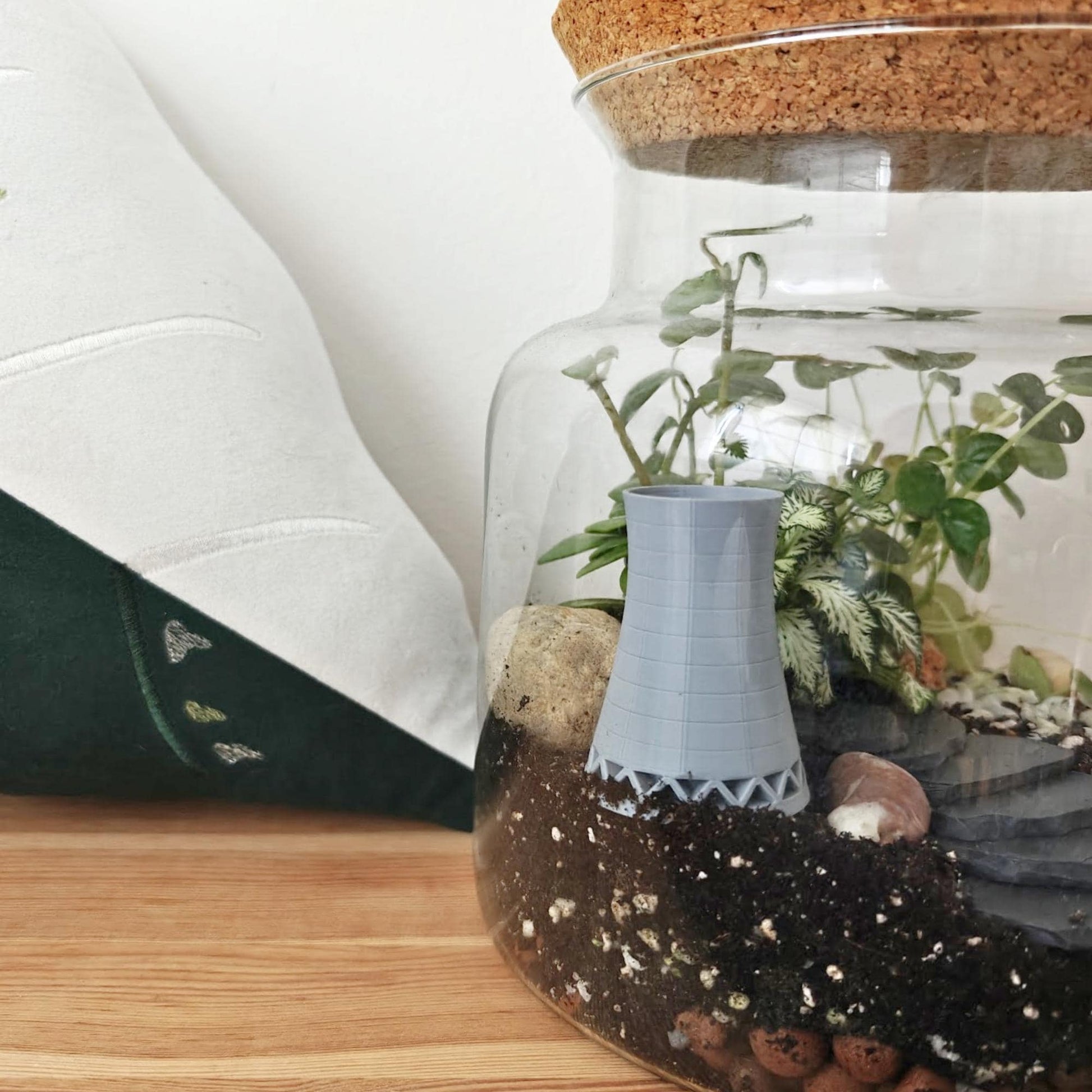 Mini Nuclear Cooling Tower, Terrarium or Diorama Prop, 3D Printed