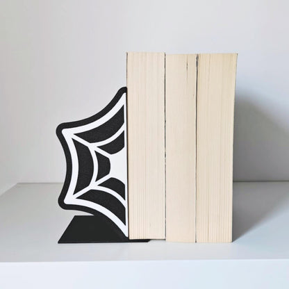 Cobweb Spiderweb Bookends, Gift for Book Lovers, Gothic Home Decor, 3D printed Gift