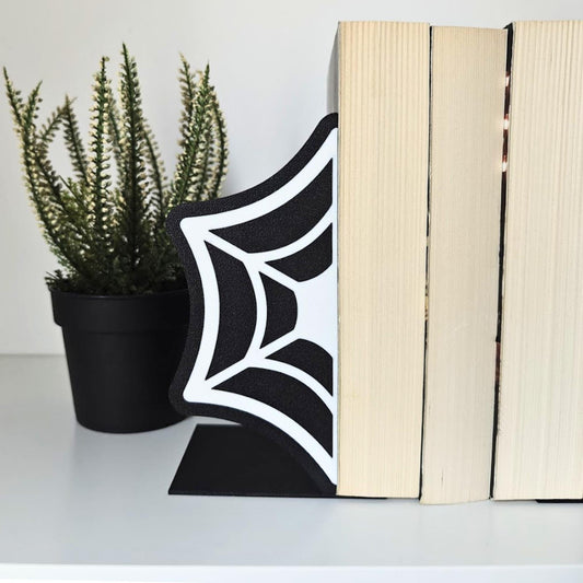 Cobweb Spiderweb Bookends, Gift for Book Lovers, Gothic Home Decor, 3D printed Gift