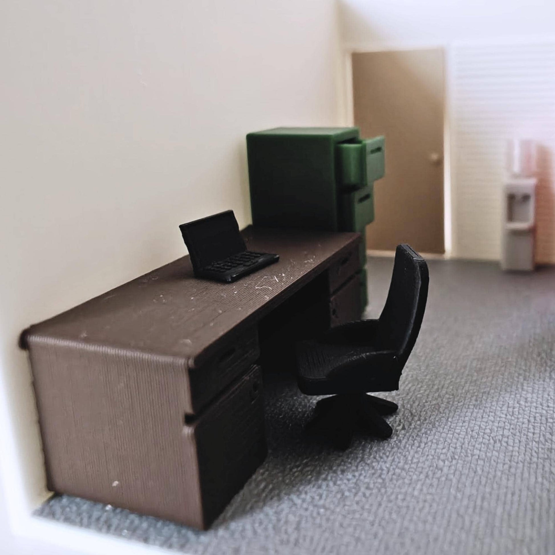 Miniature Office Furniture Set, 1/64 Scale Diorama Accessories for Mini Displays, Model Scenes, Crafts, Hobby Projects, 3D print