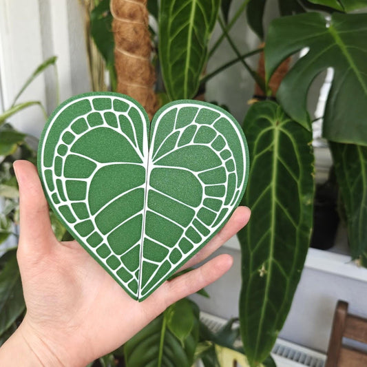 Slip-On Handles for IKEA MILSBO & RUDSTA Cabinet, Anthurium Clarinervium Leaf Handles, No Tools Needed, 3D Printed Plant Greenhouse Decor