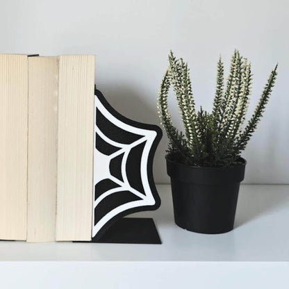Cobweb Spiderweb Bookends, Gift for Book Lovers, Gothic Home Decor, 3D printed Gift