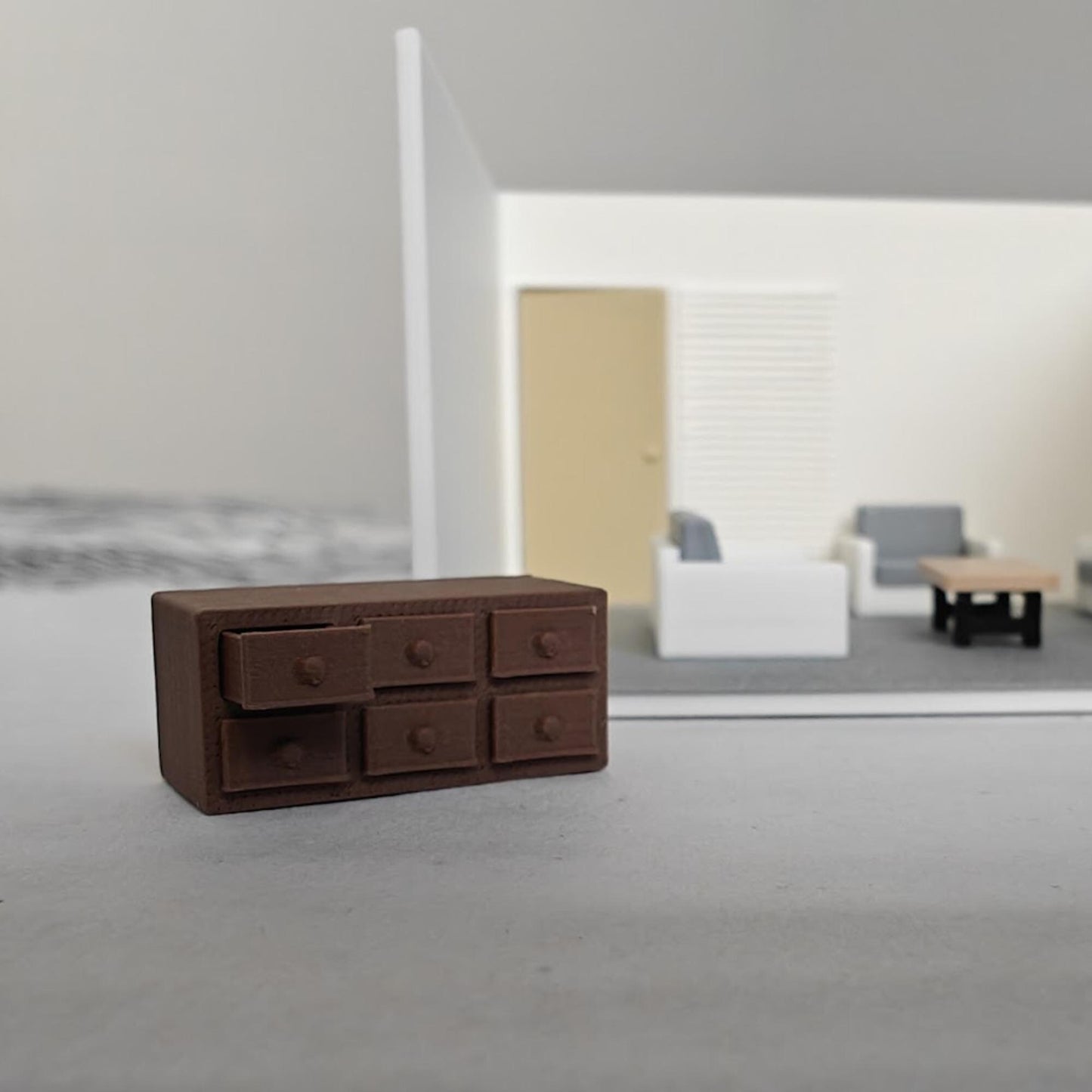 Miniature Office Furniture Set, 1/64 Scale Diorama Accessories for Mini Displays, Model Scenes, Crafts, Hobby Projects, 3D print